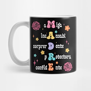 Spanish Mothers Day, Retro Madre, Groovy Mama Mug